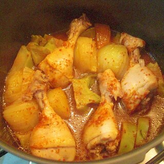 骨付き鶏肉の圧力鍋煮込み